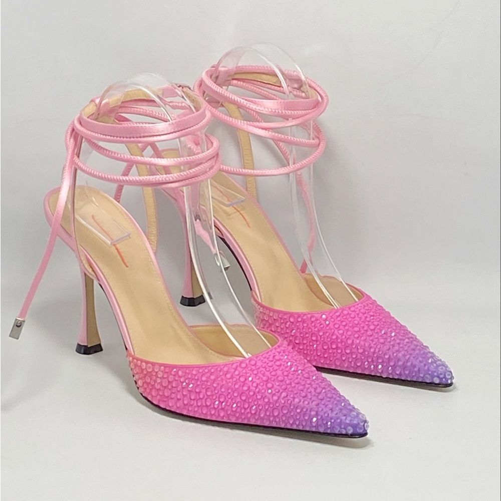 Mach & Mach Crystal-embellished ombré satin pumps size 38.5 - Picture 11 of 15